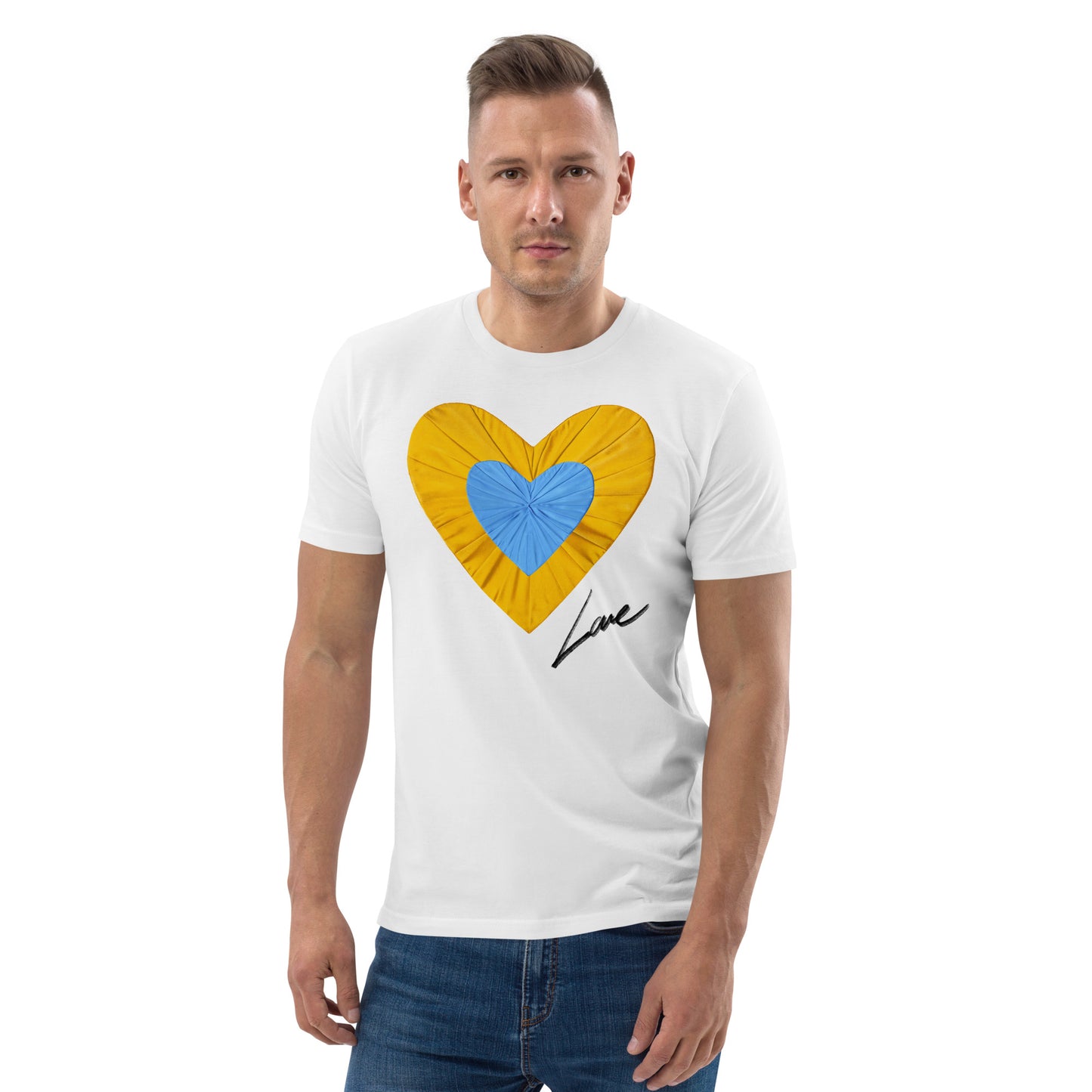 Love and Peace White Unisex Organic Cotton tee