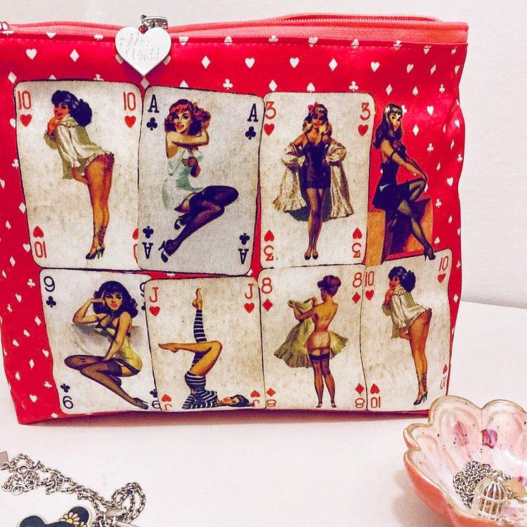 Square Silk Pin Up Purse in BLACK or RED