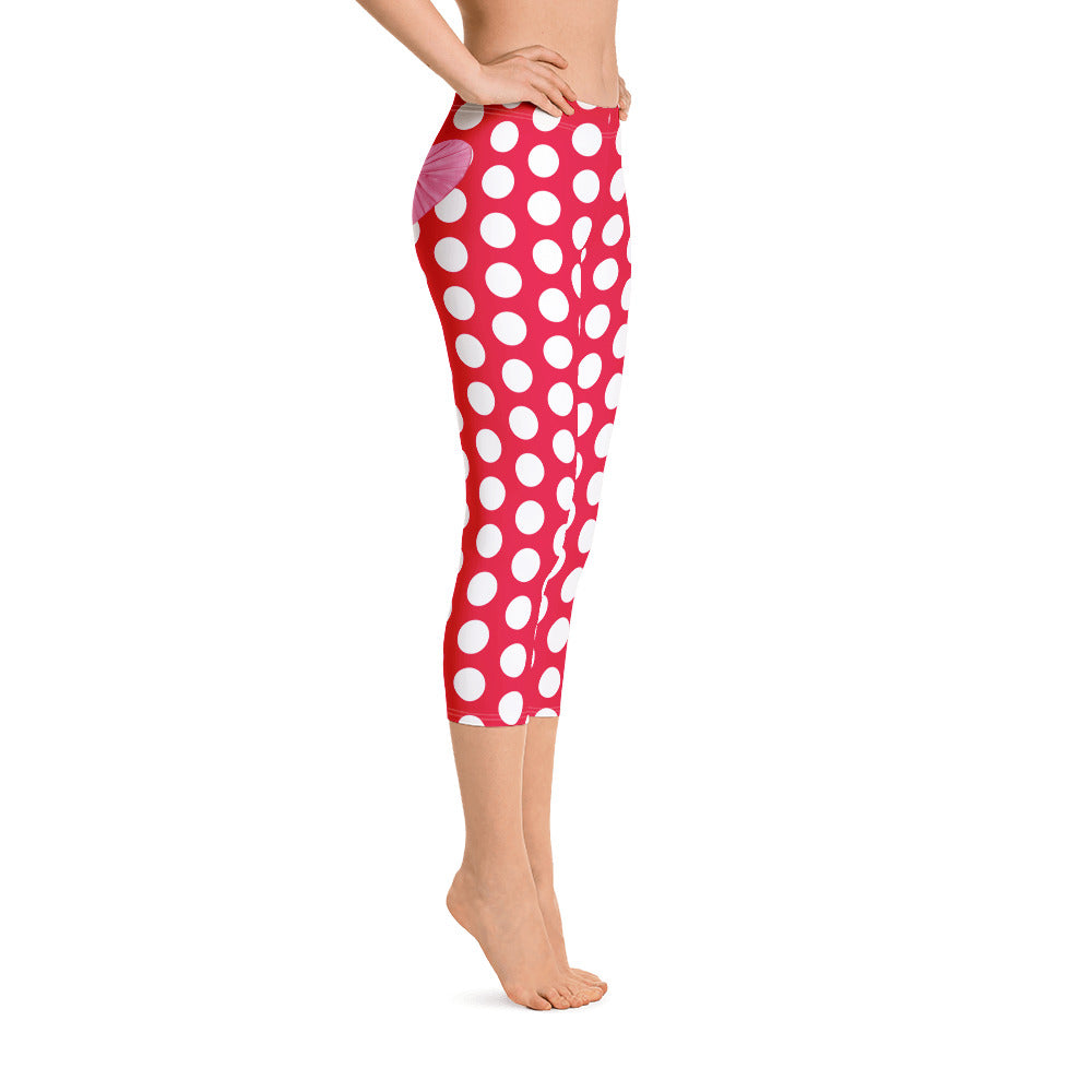 Red Hot Polka Dot Capri Leggings