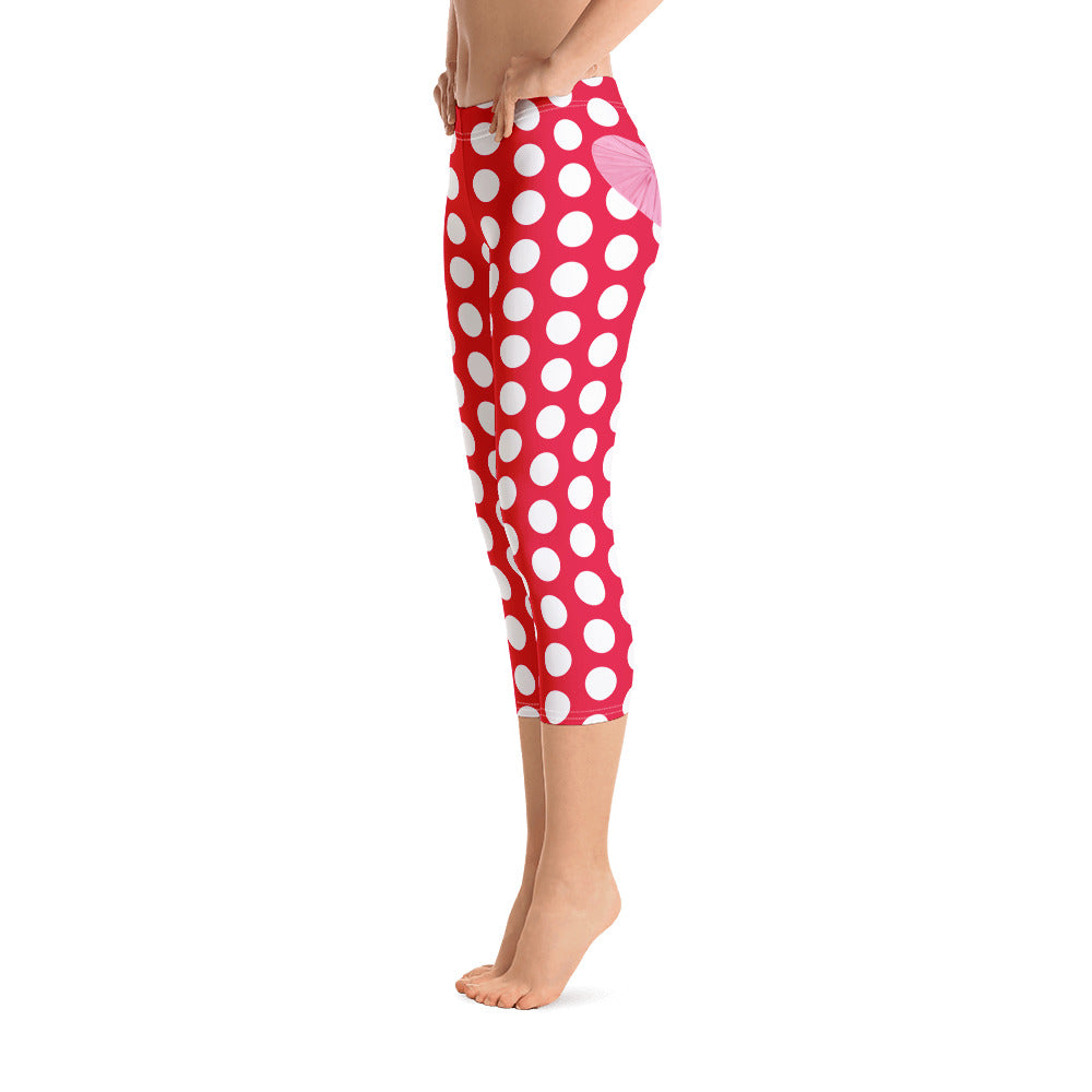 Red Hot Polka Dot Capri Leggings