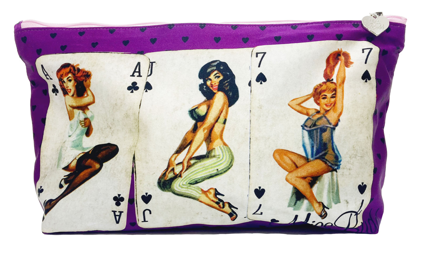 Big Silk Pin Up Purse in BLACK, PURPLE or RED