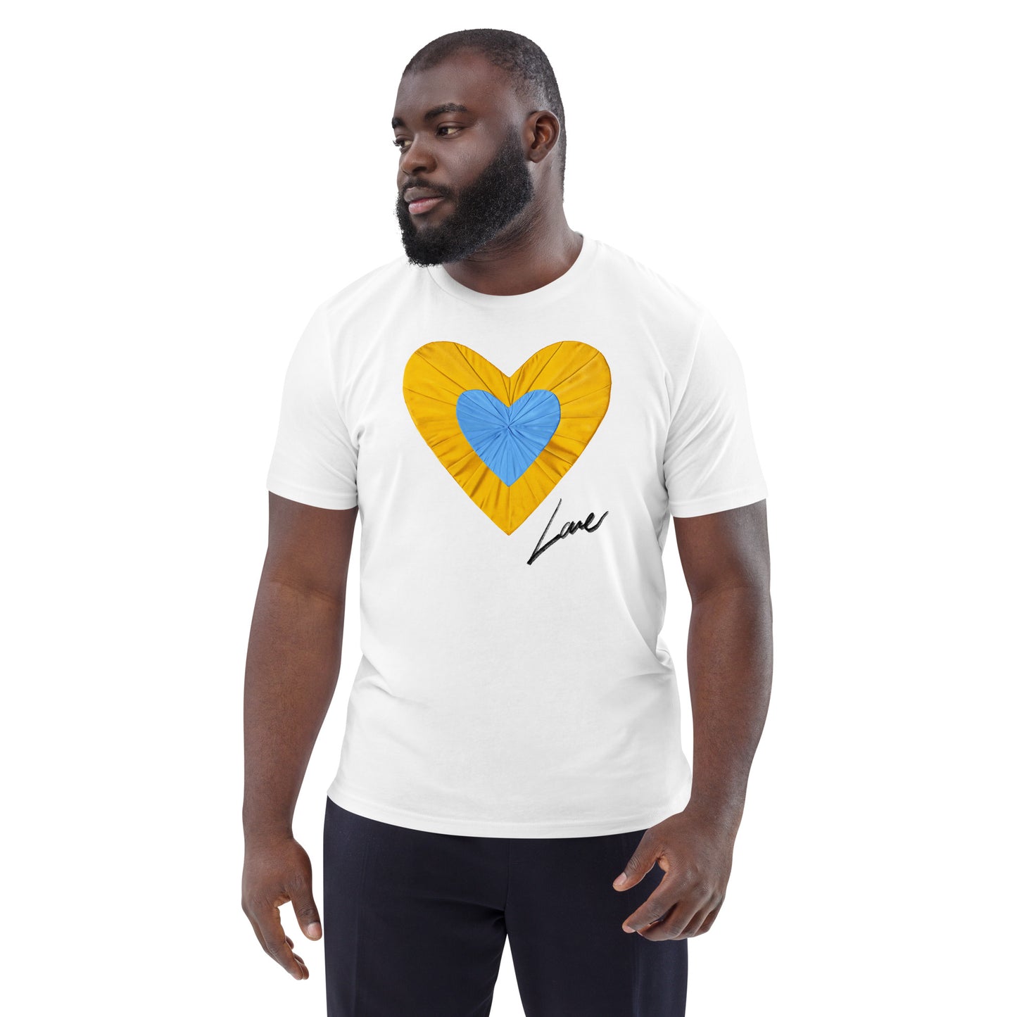 Love and Peace White Unisex Organic Cotton tee