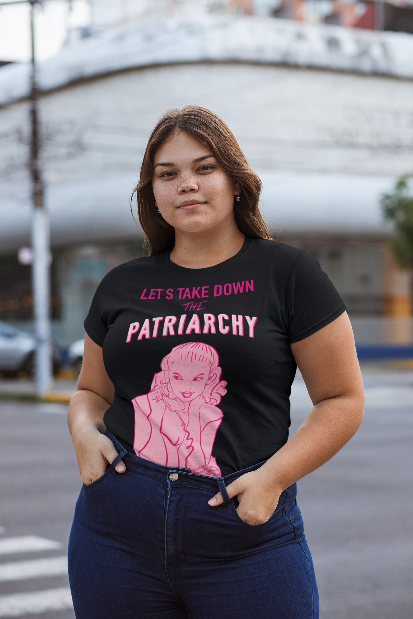 Let's Smash The Patriarchy Fairtrade Organic Cotton Tee in Black or White