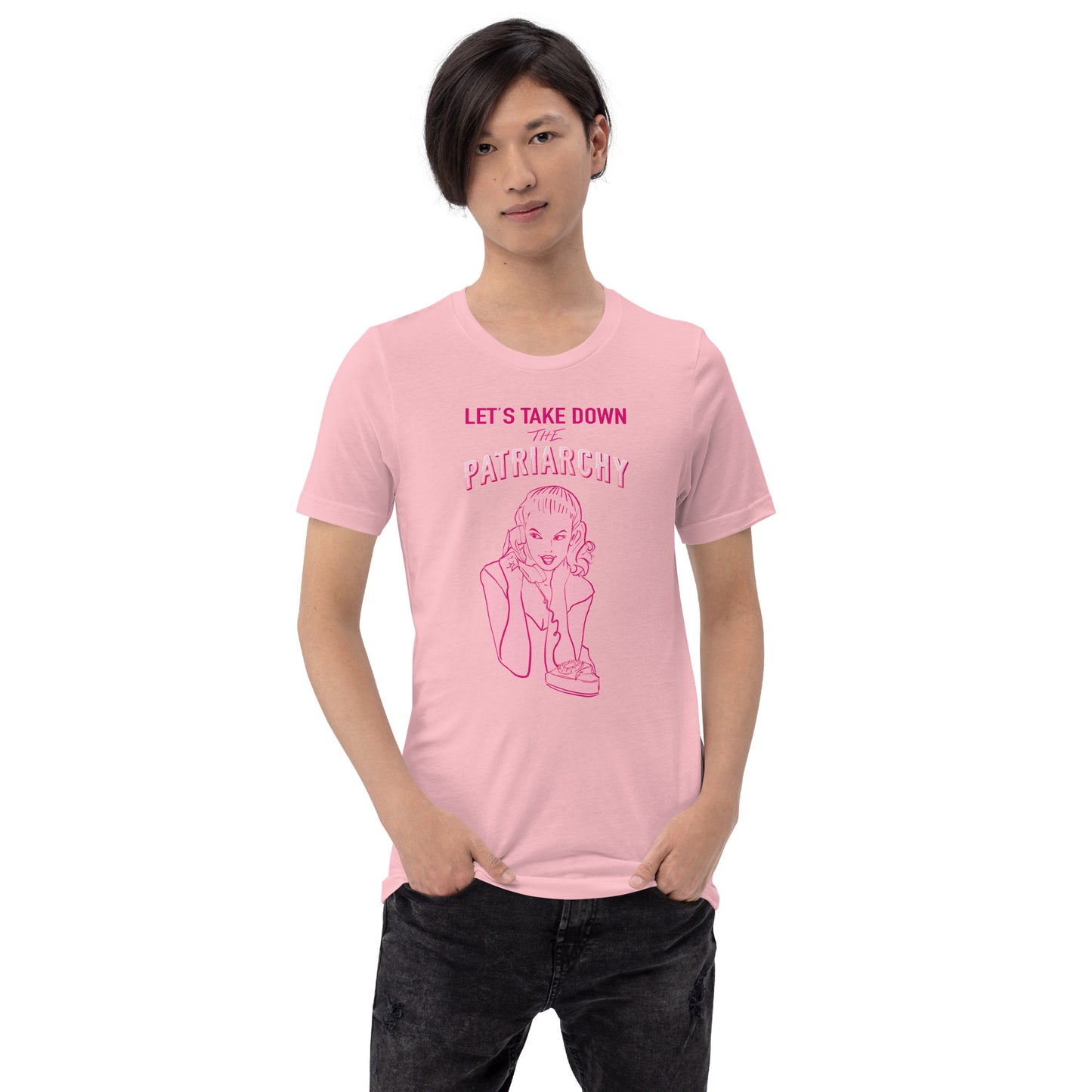 Lets Take Down The Patriarchy Tee in Pink or Ocean Blue