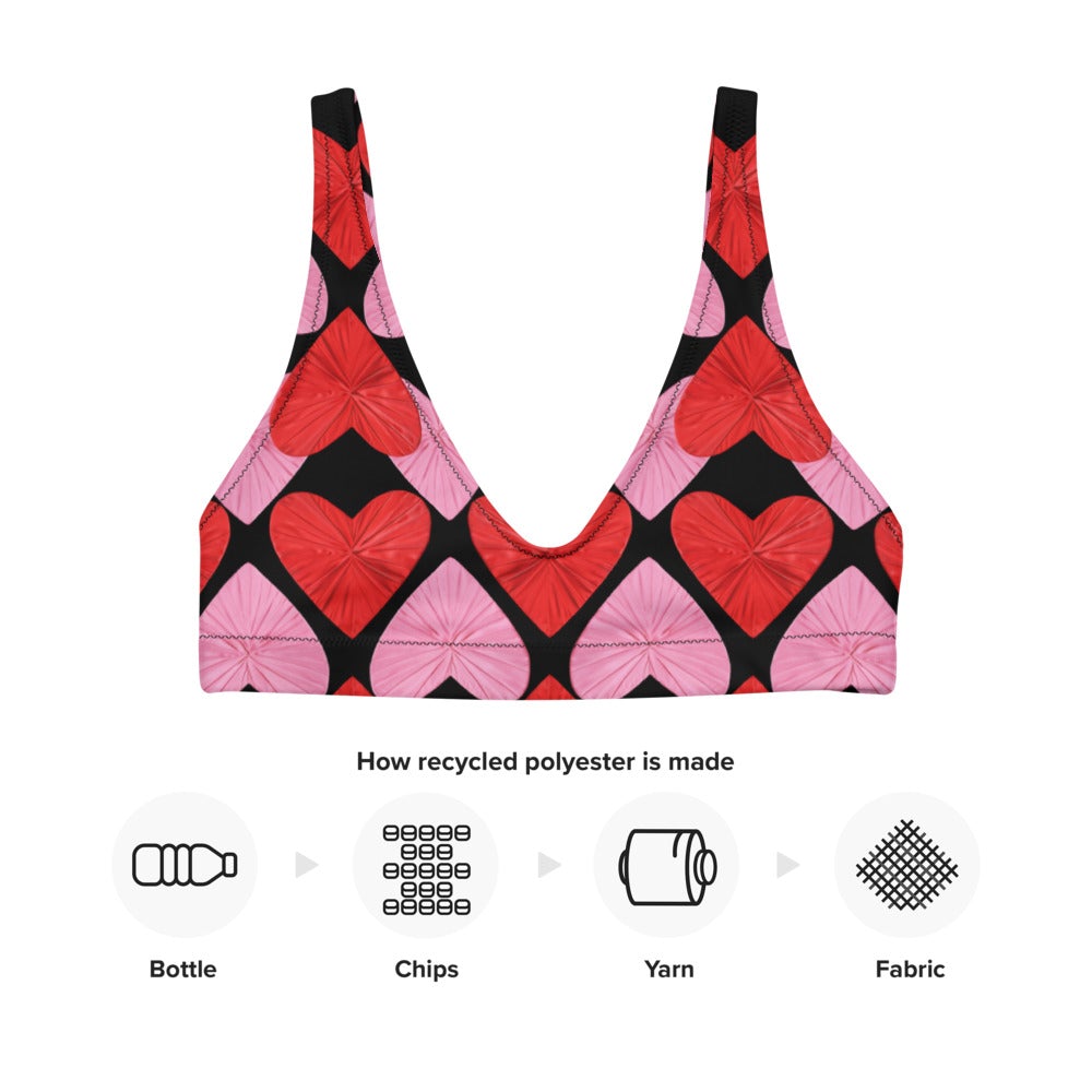 Self-Love Hearts Eco Bikini Top