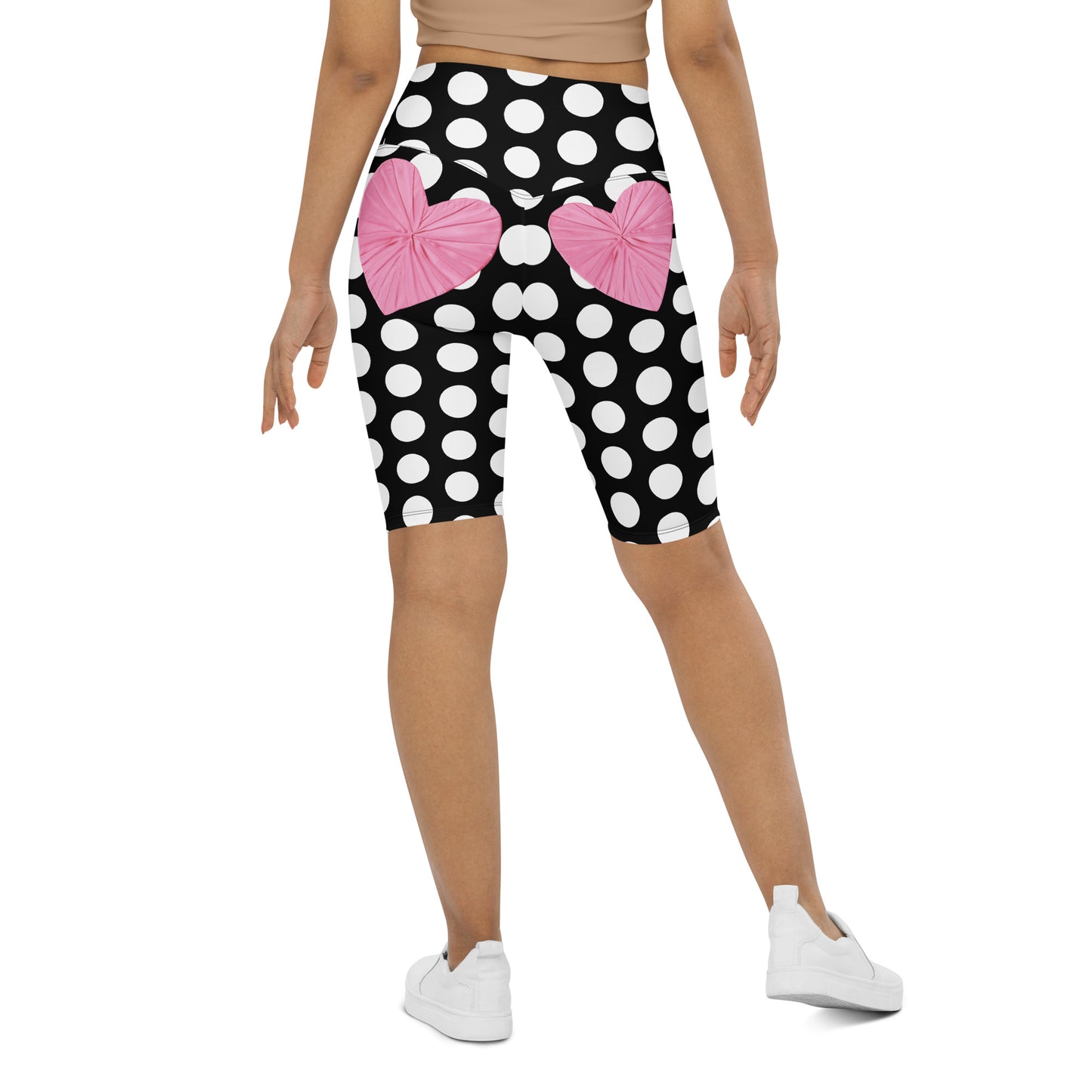 Les Polka Dots Heart Back Biker Shorts