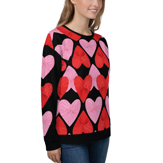 Self-Love Hearts All Over Print Sweatshirt