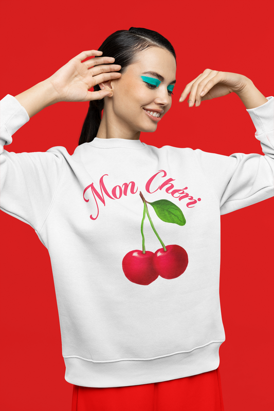 Mon Cherie White Unisex Eco Organic Sweatshirt