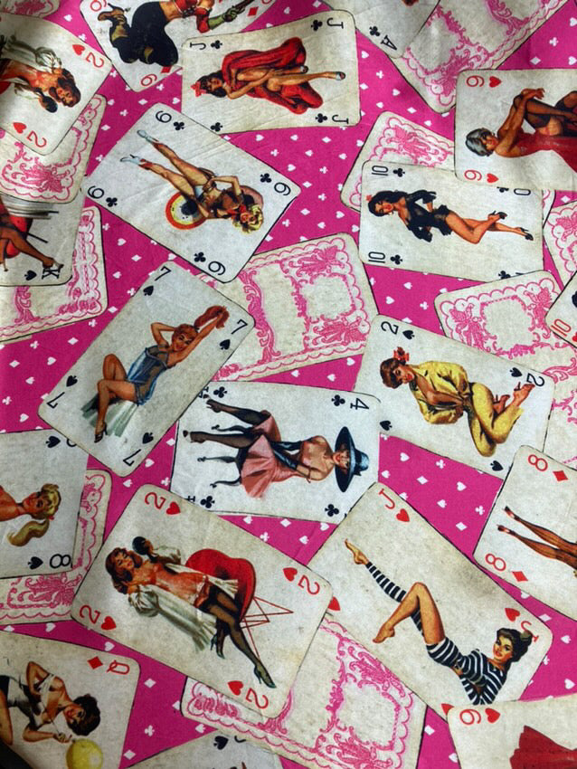 Baby Shuffle Pin Up Playing Cards Purse in Pink