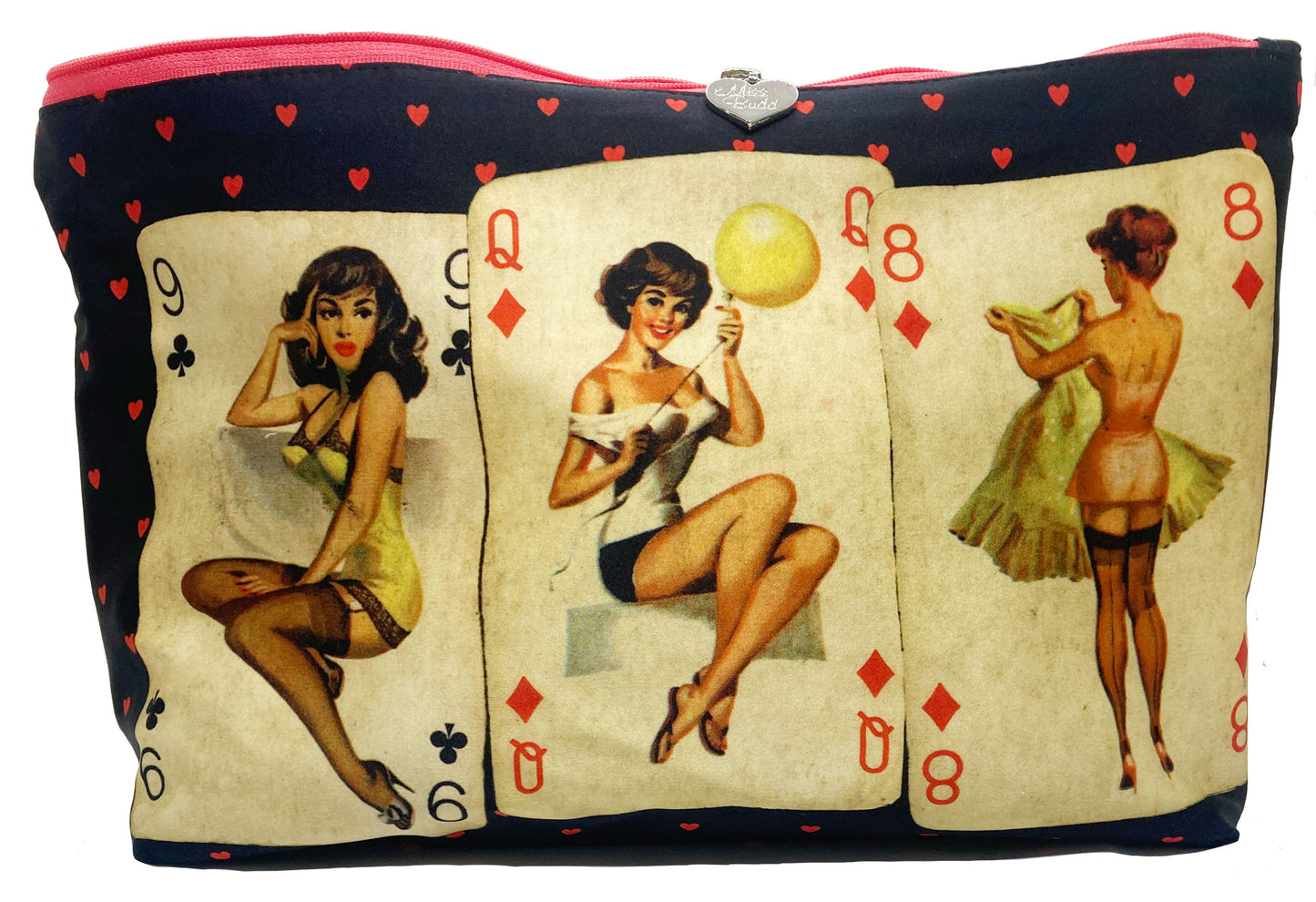 Big Silk Pin Up Purse in BLACK, PURPLE or RED