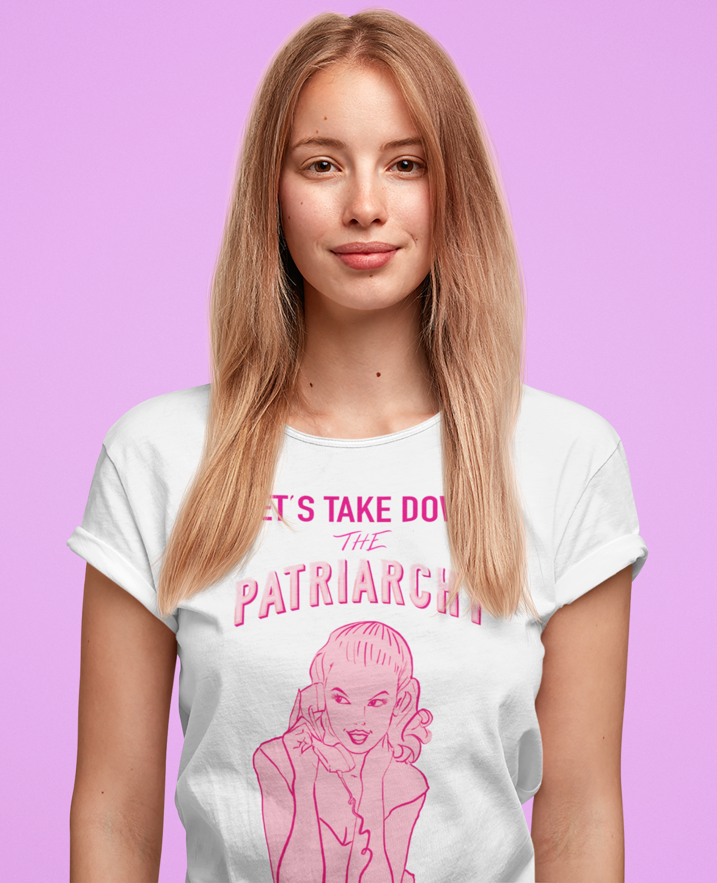 Let's Smash The Patriarchy Fairtrade Organic Cotton Tee in Black or White