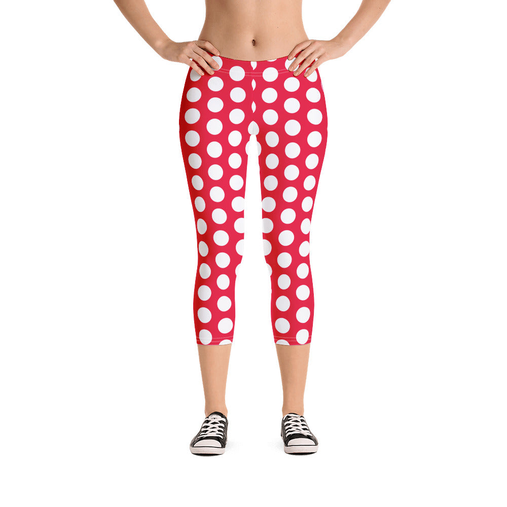 Red Hot Polka Dot Capri Leggings