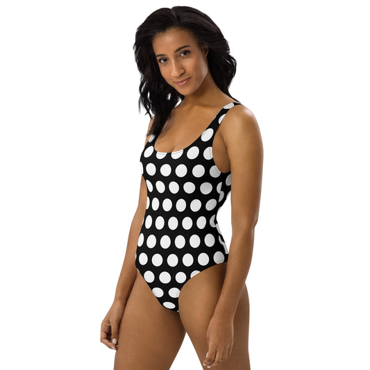 Les Polka Dots Pink Heart One-Piece Swimsuit