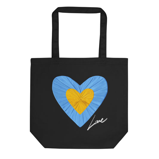 Love and Peace Black Eco Tote Bag