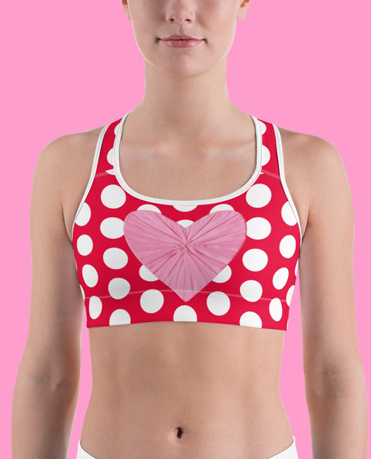 Red Hot Polka Dot Sports Bralette