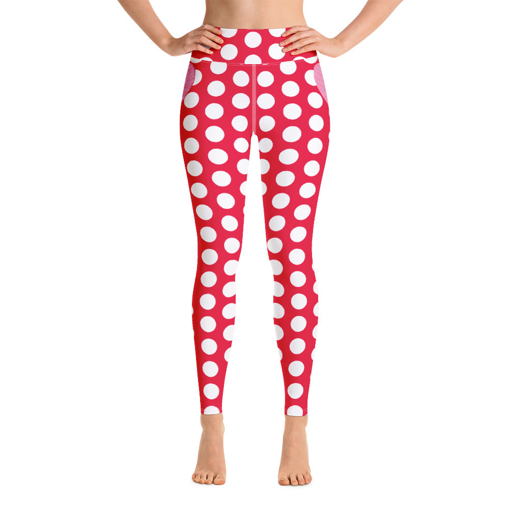 Red Hot Polka Dot Yoga Leggings