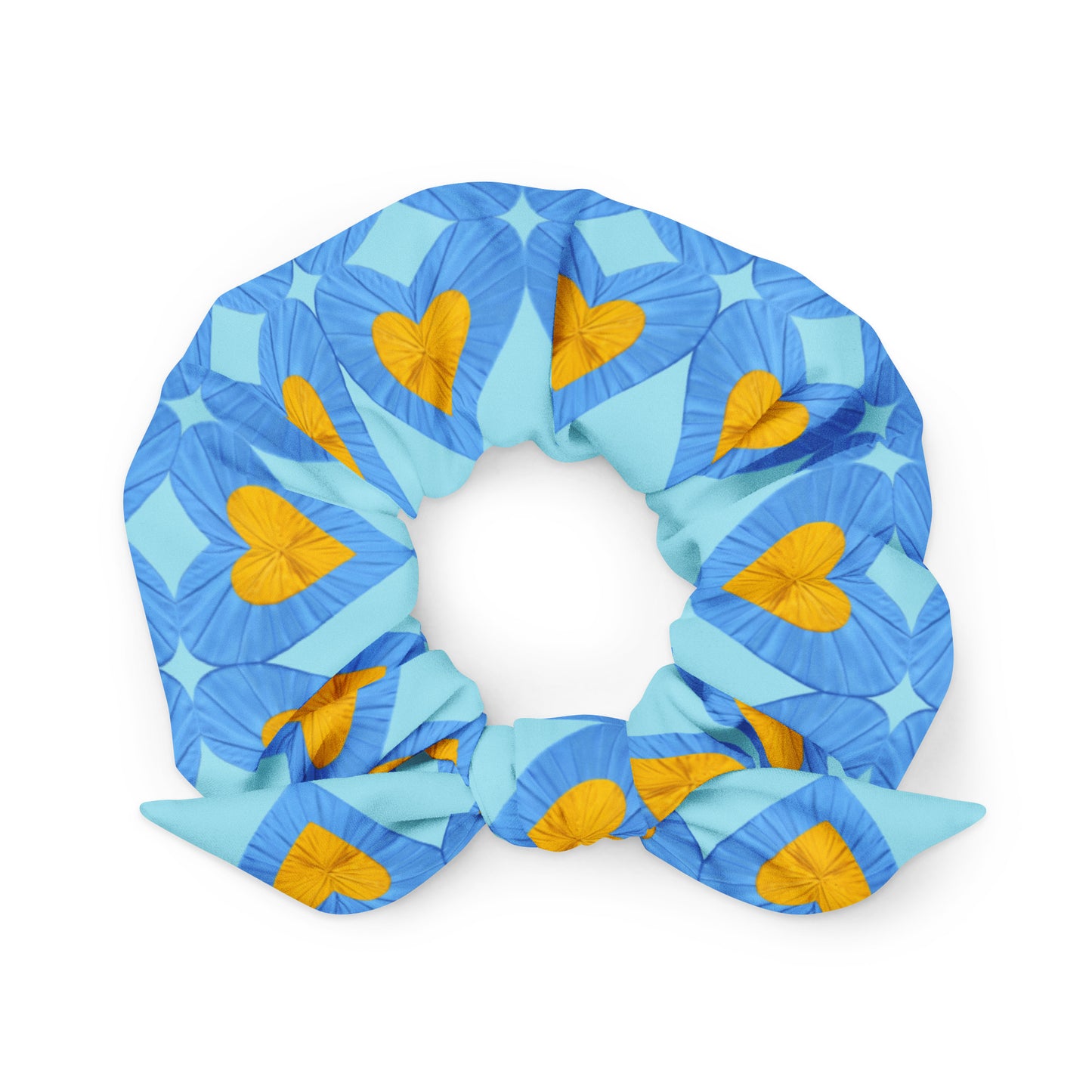 Love and Peace Pastel Blue Scrunchie
