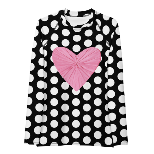 Les Polka Dots Black Long Sleeve Top/Rash Guard