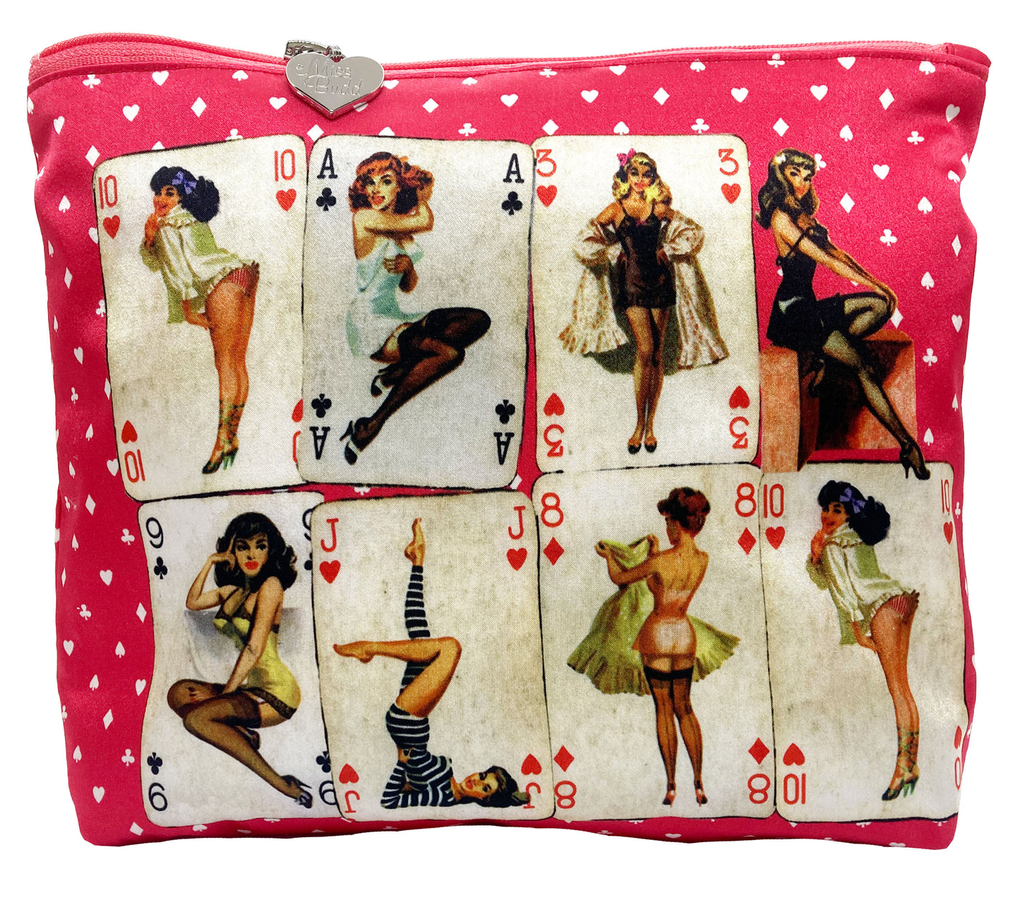 Square Silk Pin Up Purse in BLACK or RED