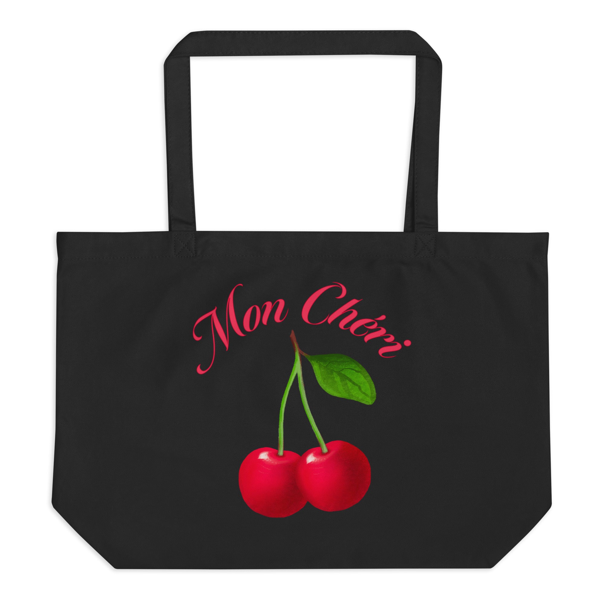 Buy Mon Chérie Black Large organic tote bag Online | By Miss Lala