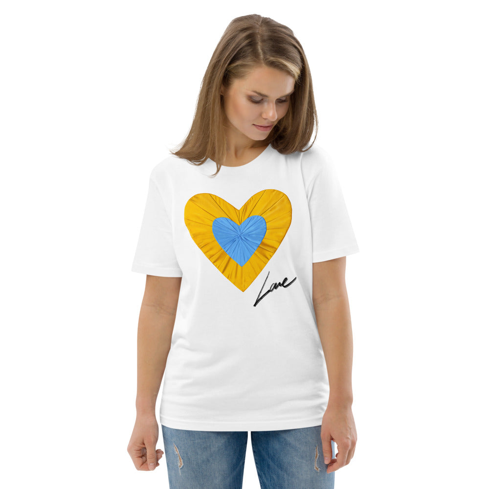 Love and Peace White Unisex Organic Cotton tee